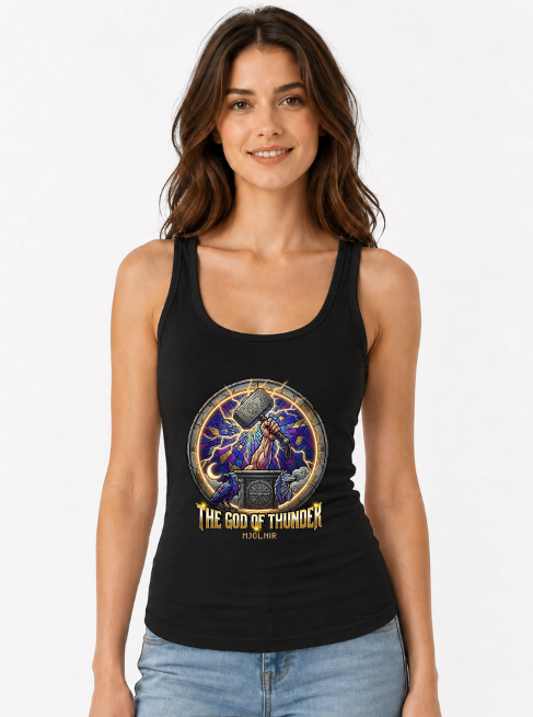 The God Of Thunder Mjolnir Stained Glass Norse Mythology Thor Raven Wolf