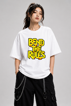 Bend The Rules 3D Ribbon Origami Typography Streetwear Rebel Quote