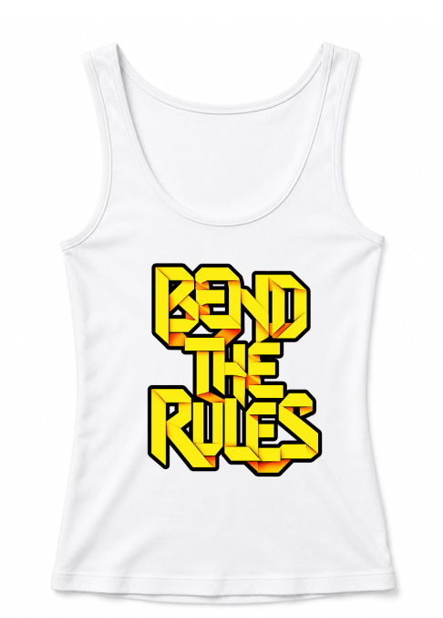 Bend The Rules 3D Ribbon Origami Typography Streetwear Rebel Quote