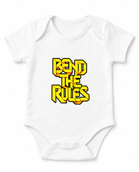 Bend The Rules 3D Ribbon Origami Typography Streetwear Rebel Quote