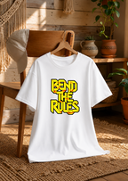 Bend The Rules 3D Ribbon Origami Typography Streetwear Rebel Quote