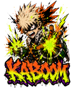 Kaboom Explosion Hero Punk Graffiti Anime Streetwear