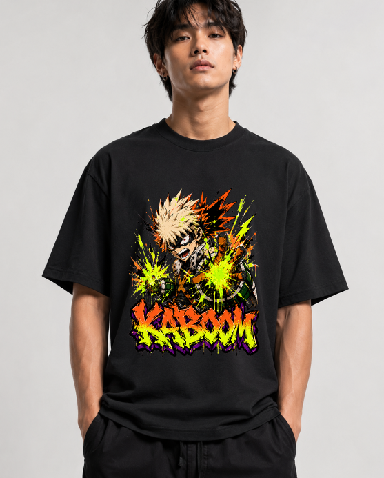Kaboom Explosion Hero Punk Graffiti Anime Streetwear