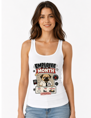 Employee Of The Month Funny Lazy Pug Office Humor Work Mugshot