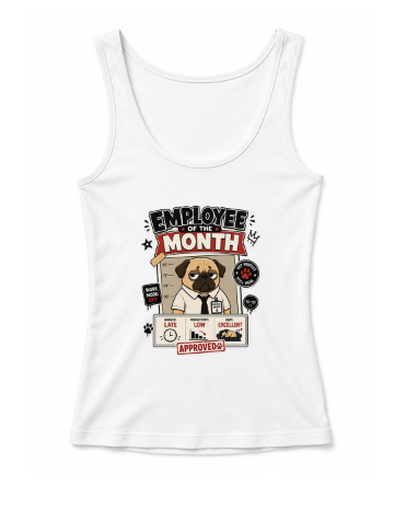 Employee Of The Month Funny Lazy Pug Office Humor Work Mugshot