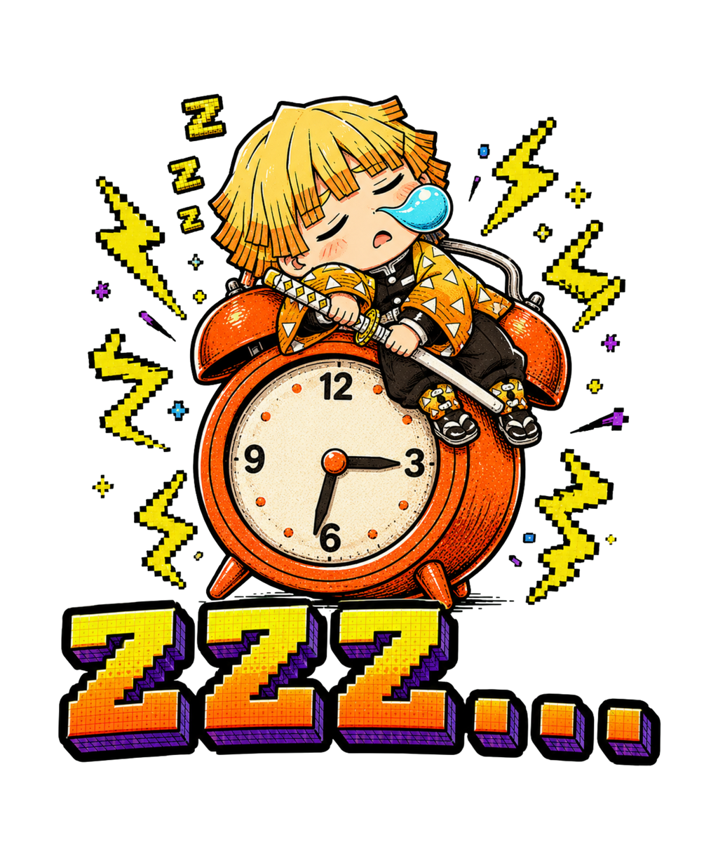 Sleepy Thunder Swordsman Alarm Clock Chibi Anime Streetwear