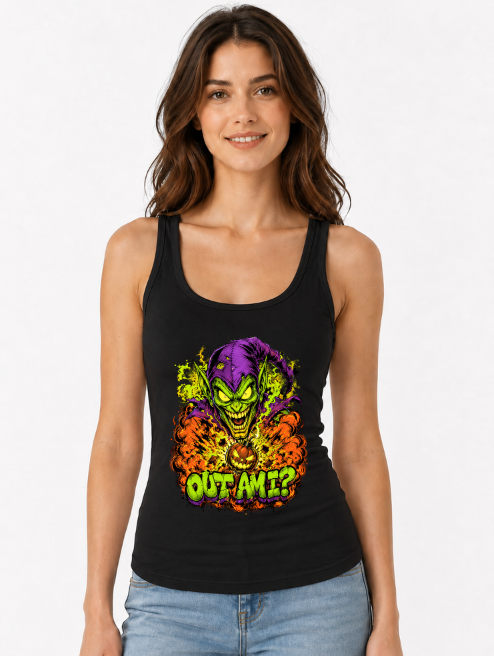 Out Am I Green Goblin Pumpkin Bomb Comic Villain Horror