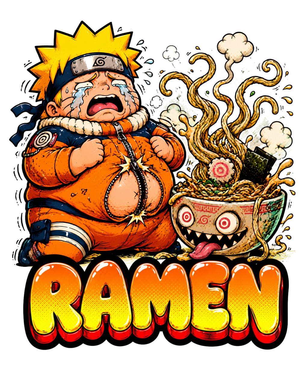 Funny Ramen Food Monster Chubby Ninja Anime Streetwear