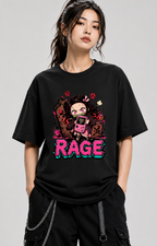 Rage Gamer Chibi Demon Girl Retro Glitch Streetwear