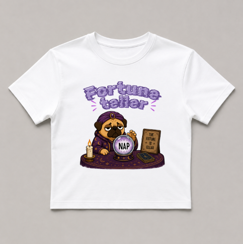 Fortune Teller The Future Is Nap Funny Mystic Pug Dog Crystal Ball