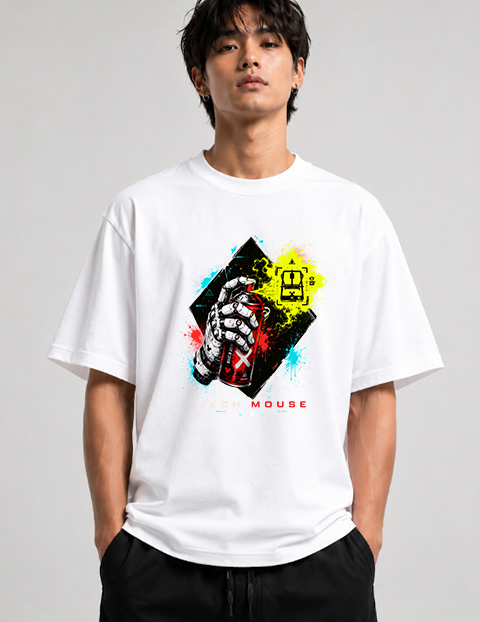 Tech Mouse Cyberpunk Robotic Hand Spray Can Urban Streetwear