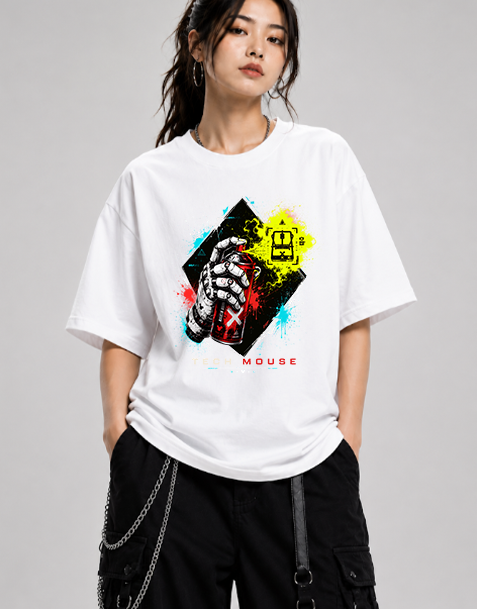 Tech Mouse Cyberpunk Robotic Hand Spray Can Urban Streetwear