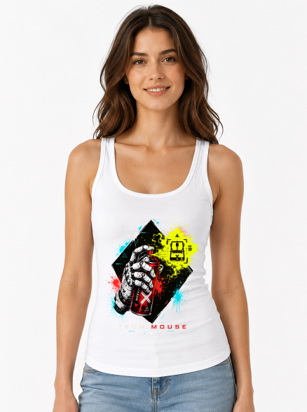 Tech Mouse Cyberpunk Robotic Hand Spray Can Urban Streetwear