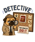 Detective The Snacks Did It Funny Sherlock Pug Dog Mystery Humor