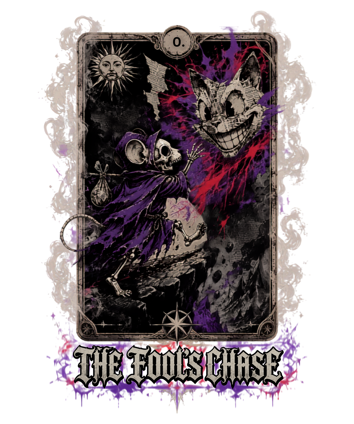 The Fools Chase Tarot Card Skeleton Mouse Dark Fantasy Occult