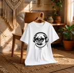 Funny Cool Pug Wearing Headphones Sunglasses Do Not Disturb Vintage Ink Dog