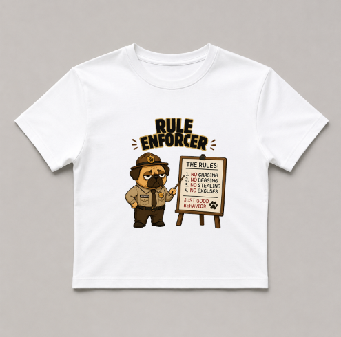 Rule Enforcer Police Officer Funny Grumpy Pug Dog Teacher Humor
