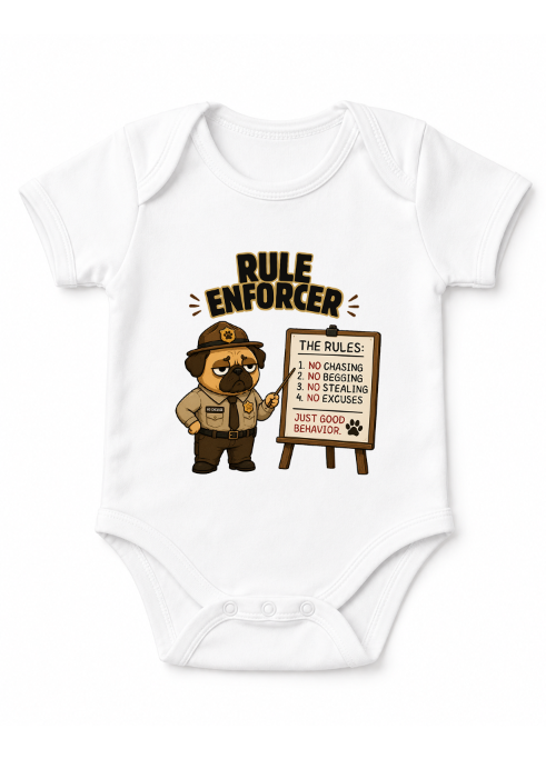 Rule Enforcer Police Officer Funny Grumpy Pug Dog Teacher Humor