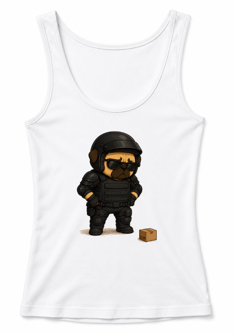 Bomb Squad SWAT Tactical Pug Dog Package Delivery Funny Humor