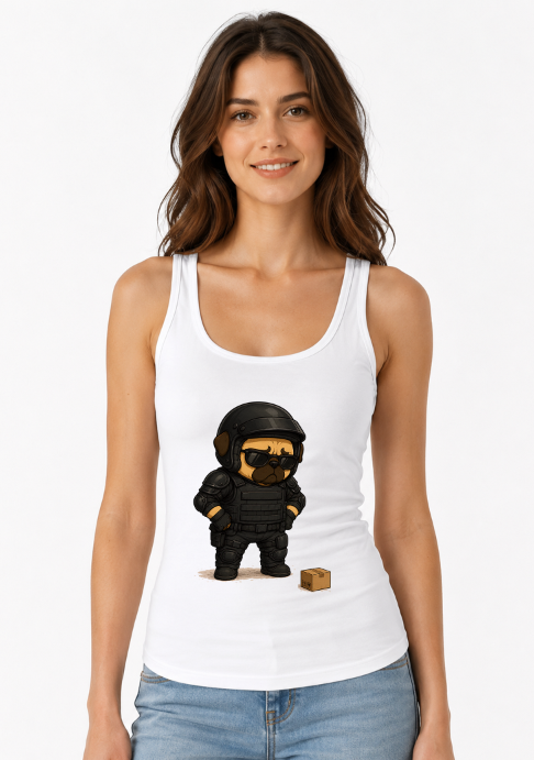 Bomb Squad SWAT Tactical Pug Dog Package Delivery Funny Humor