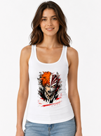 Bankai Hollow Mask Soul Reaper Orange Hair Anime Ink Splatter
