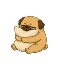 Tired Pug Hugging Pillow Funny Sleep Nap Lover Grumpy Dog Humor