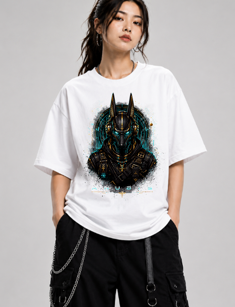 Cyber Anubis Egyptian God Cyberpunk Techwear Neon Streetwear