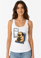 Tired Pug Commute On Subway Bus Funny Work Office Humor