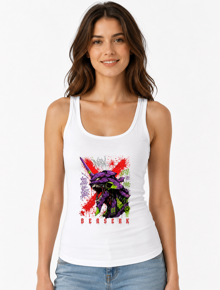 Berserk Eva Unit 01 Mech Roar Splatter Graffiti Anime Streetwear