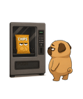 Staring Contest Vending Machine Chips Funny Hungry Pug Dog Humor