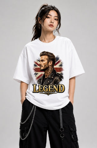 Legend British Football Icon Leather Jacket Union Jack Graphic