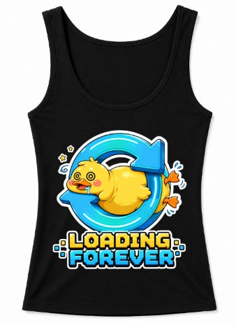 Loading Forever - Cute Dizzy Duck Buffering Gamer Graphic T-Shirt