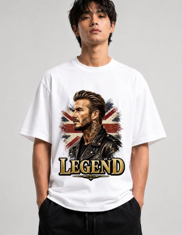 Legend British Football Icon Leather Jacket Union Jack Graphic