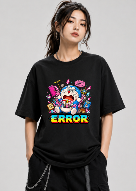System Error Overloaded Robotic Cat Retro Glitch Streetwear