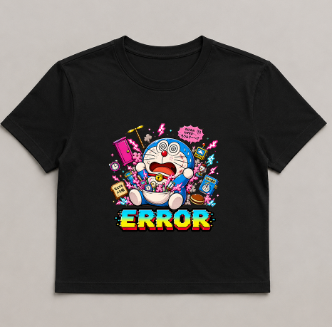 System Error Overloaded Robotic Cat Retro Glitch Streetwear