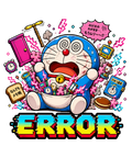 System Error Overloaded Robotic Cat Retro Glitch Streetwear