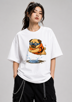 Funny Swimming Pug Dog Life Jacket Goggles Summer Water Puddle Humor