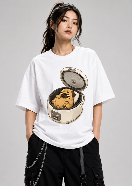 Stay Warm Rice Cooker Funny Lazy Sleeping Pug Dog Food Humor