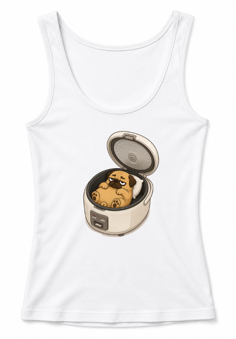 Stay Warm Rice Cooker Funny Lazy Sleeping Pug Dog Food Humor