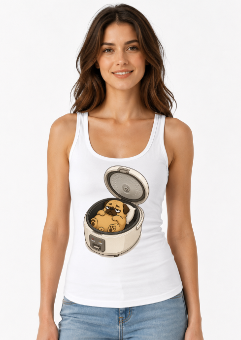 Stay Warm Rice Cooker Funny Lazy Sleeping Pug Dog Food Humor