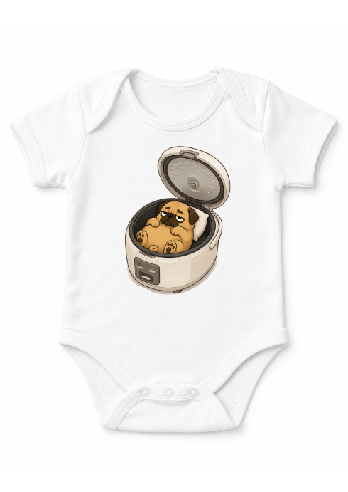 Stay Warm Rice Cooker Funny Lazy Sleeping Pug Dog Food Humor