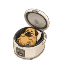 Stay Warm Rice Cooker Funny Lazy Sleeping Pug Dog Food Humor