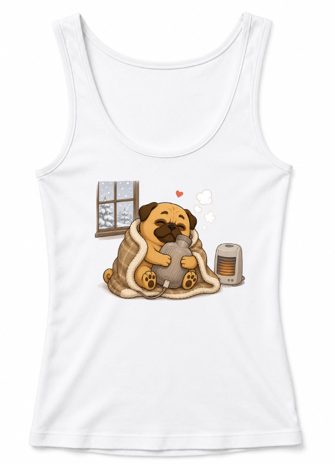 Cozy Winter Pug Dog Electric Blanket Heater Hot Water Bottle Funny Humor