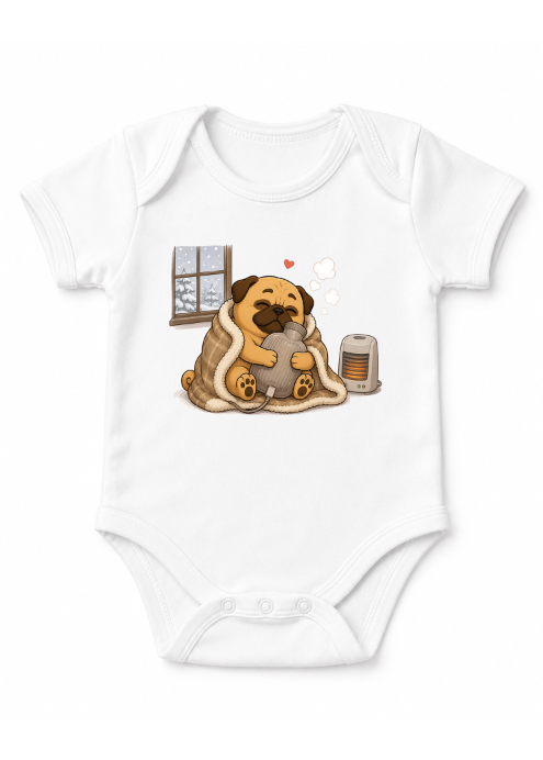 Cozy Winter Pug Dog Electric Blanket Heater Hot Water Bottle Funny Humor