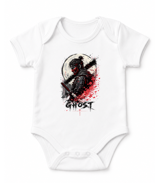 Ghost Samurai Japanese Oni Mask Katana Ink Splatter Art