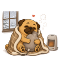 Cozy Winter Pug Dog Electric Blanket Heater Hot Water Bottle Funny Humor