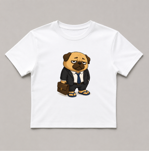 Business On Top Zoom Call Pug Dog Funny Remote Work Office Humor