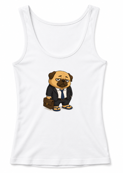 Business On Top Zoom Call Pug Dog Funny Remote Work Office Humor