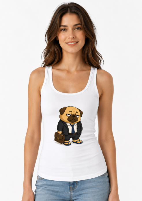 Business On Top Zoom Call Pug Dog Funny Remote Work Office Humor
