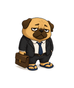 Business On Top Zoom Call Pug Dog Funny Remote Work Office Humor